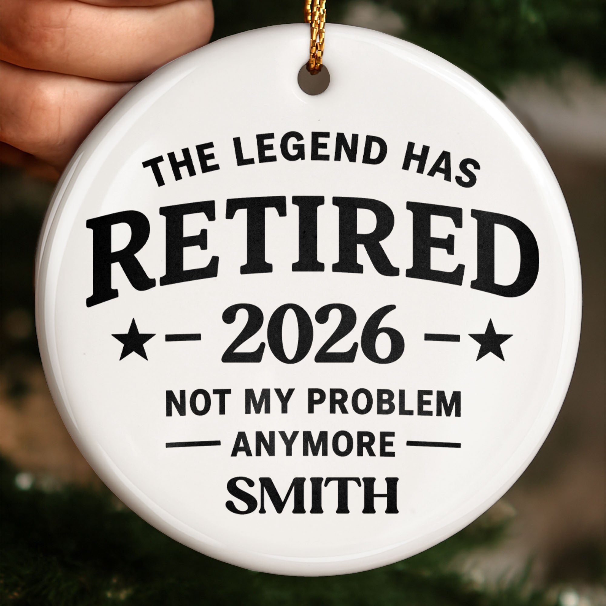 Personalized Ceramic Ornament Funny Retirement Gift for Dad