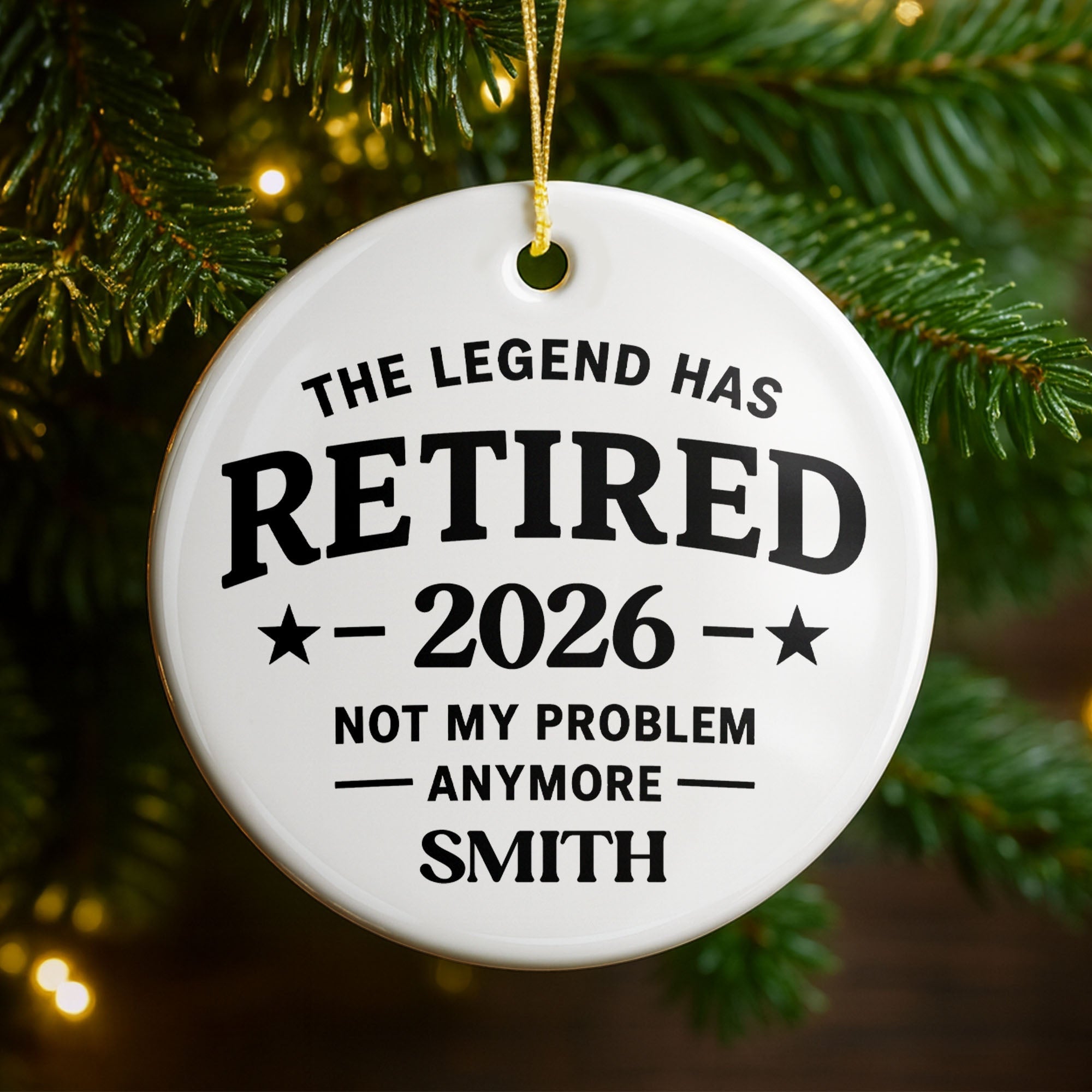 Personalized Ceramic Ornament Funny Retirement Gift for Dad
