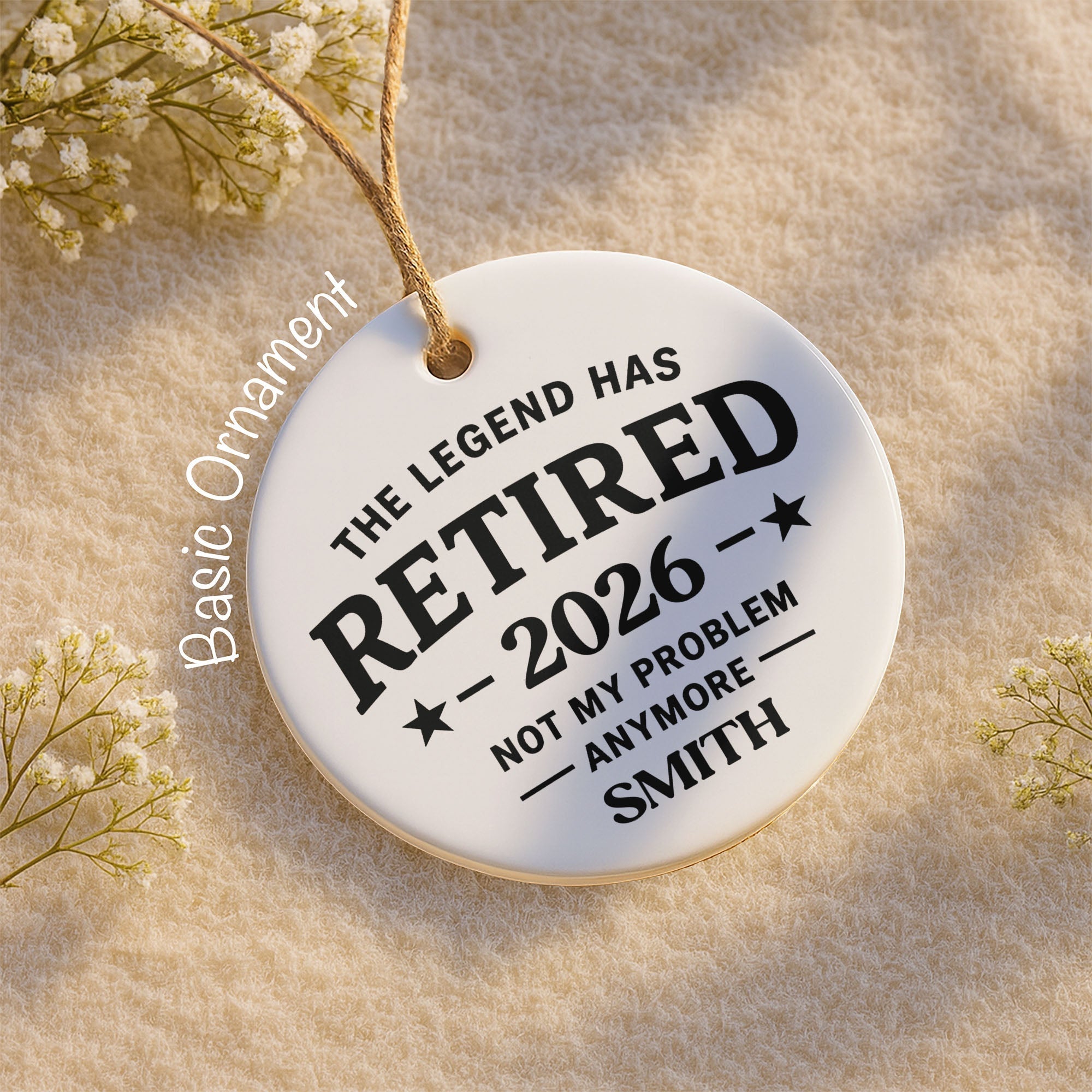 Personalized Ceramic Ornament Funny Retirement Gift for Dad