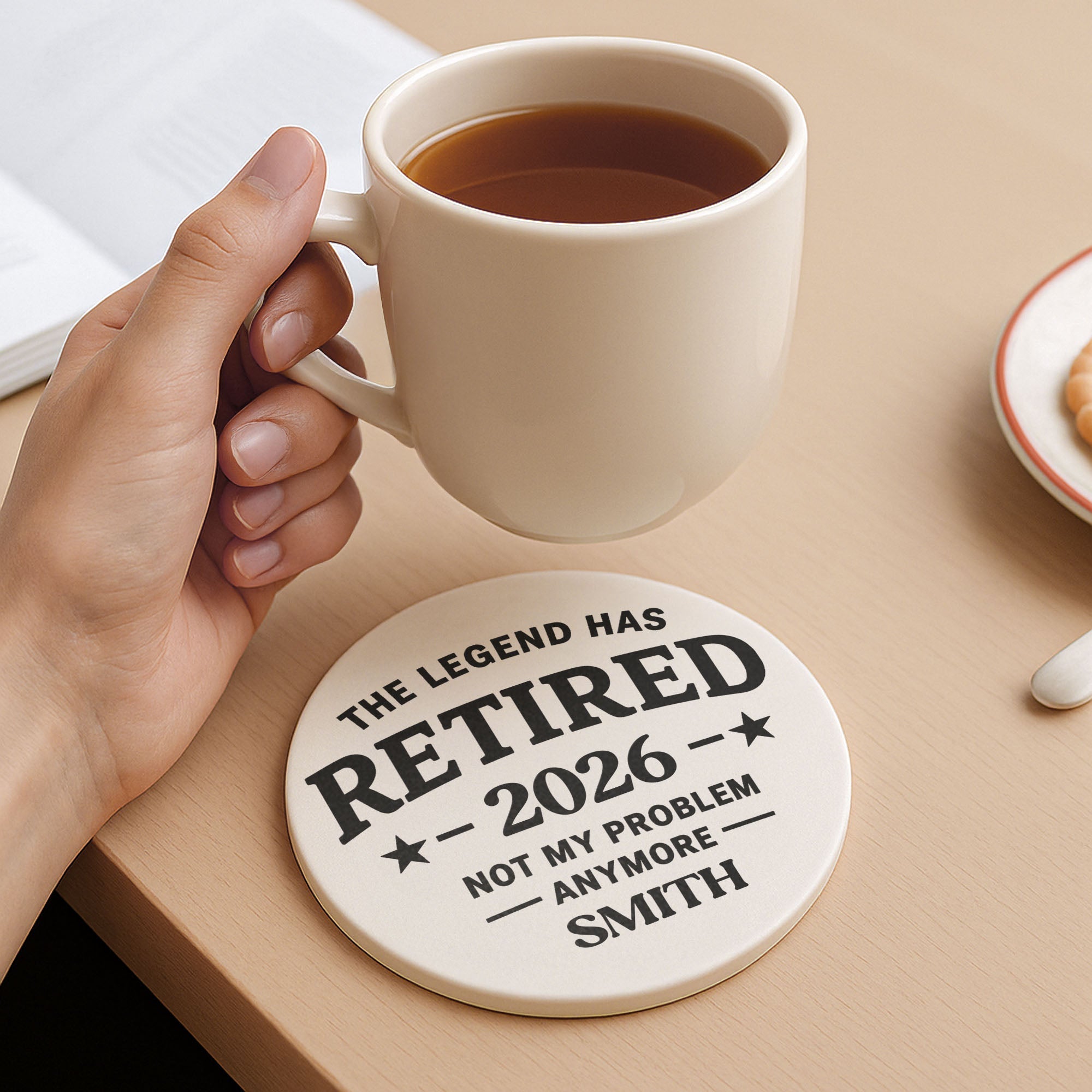 Personalized Ceramic Coaster Funny Retirement Gift for Dad