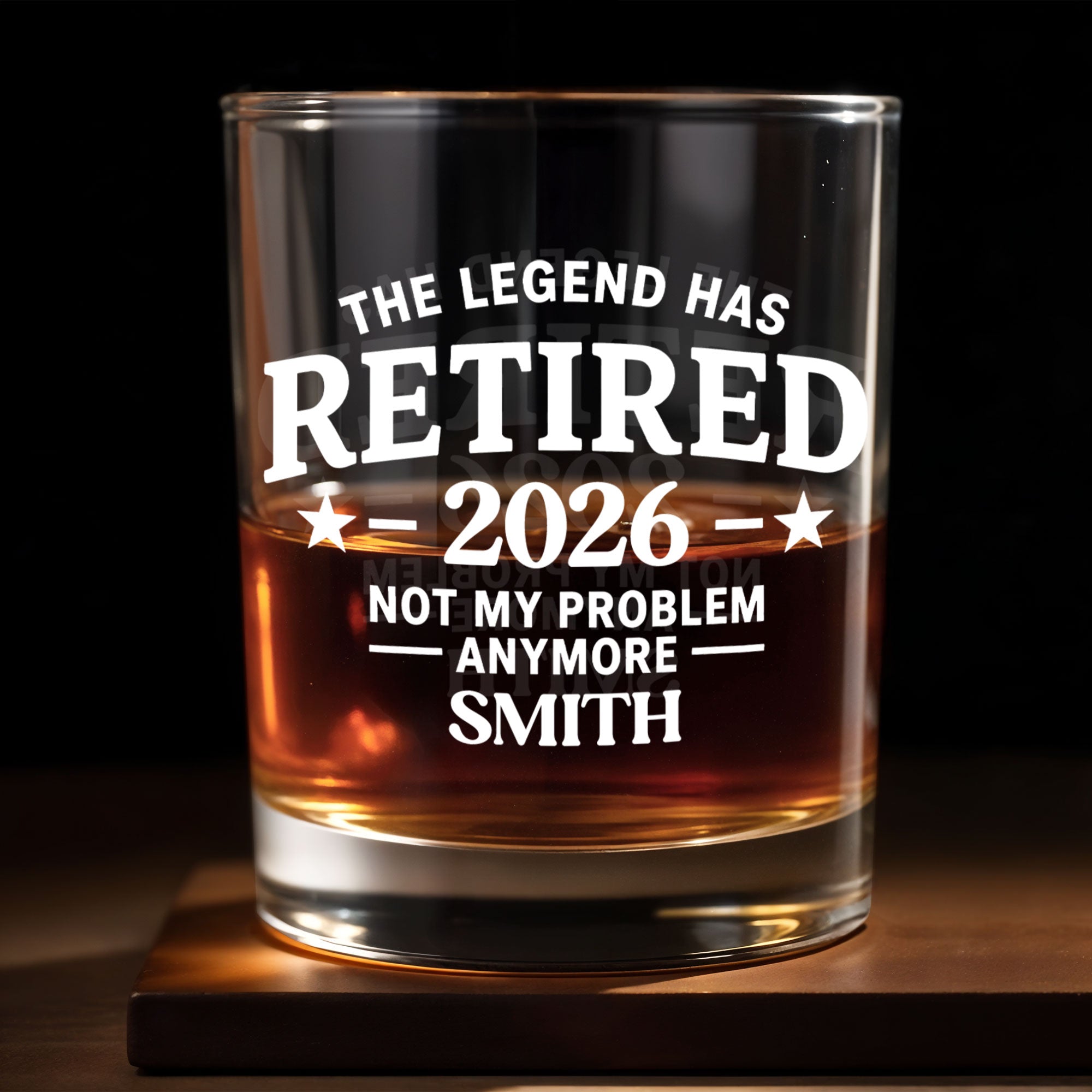 Personalized Custom Whiskey Glass Funny Retirement Gift for Dad