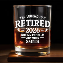 Load image into Gallery viewer, Personalized Custom Whiskey Glass Funny Retirement Gift for Dad
