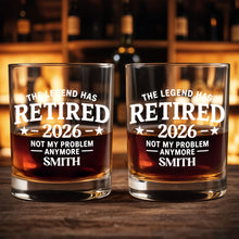 Load image into Gallery viewer, Personalized Custom Whiskey Glass Funny Retirement Gift for Dad
