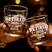 Load image into Gallery viewer, Personalized Custom Whiskey Glass Funny Retirement Gift for Dad
