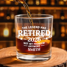 Load image into Gallery viewer, Personalized Custom Whiskey Glass Funny Retirement Gift for Dad
