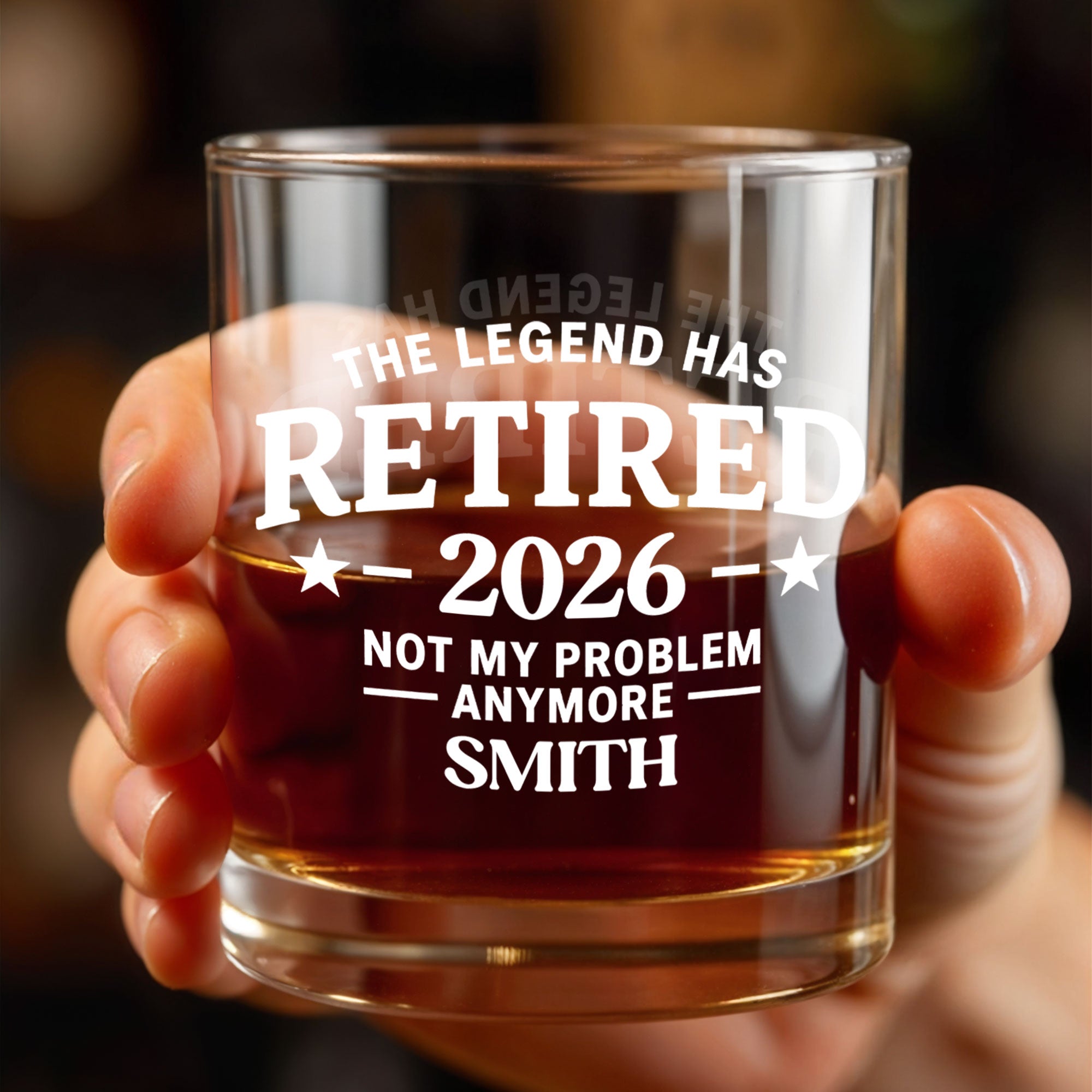 Personalized Custom Whiskey Glass Funny Retirement Gift for Dad