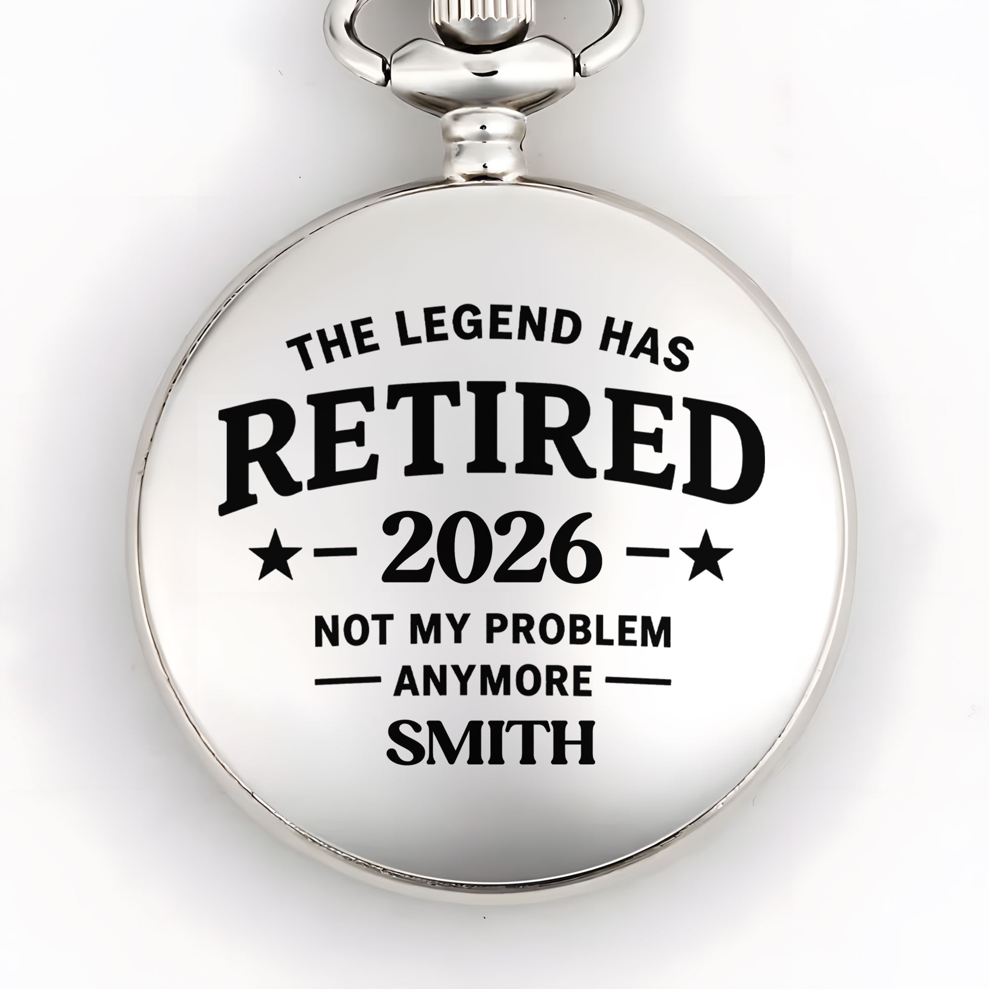 Personalized Silver Pocket Watch with Custom Message Gift for Dad
