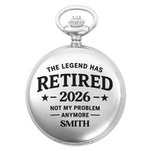 Load image into Gallery viewer, Personalized Silver Pocket Watch with Custom Message Gift for Dad

