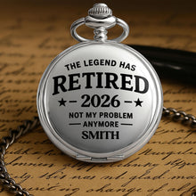 Load image into Gallery viewer, Personalized Silver Pocket Watch with Custom Message Gift for Dad

