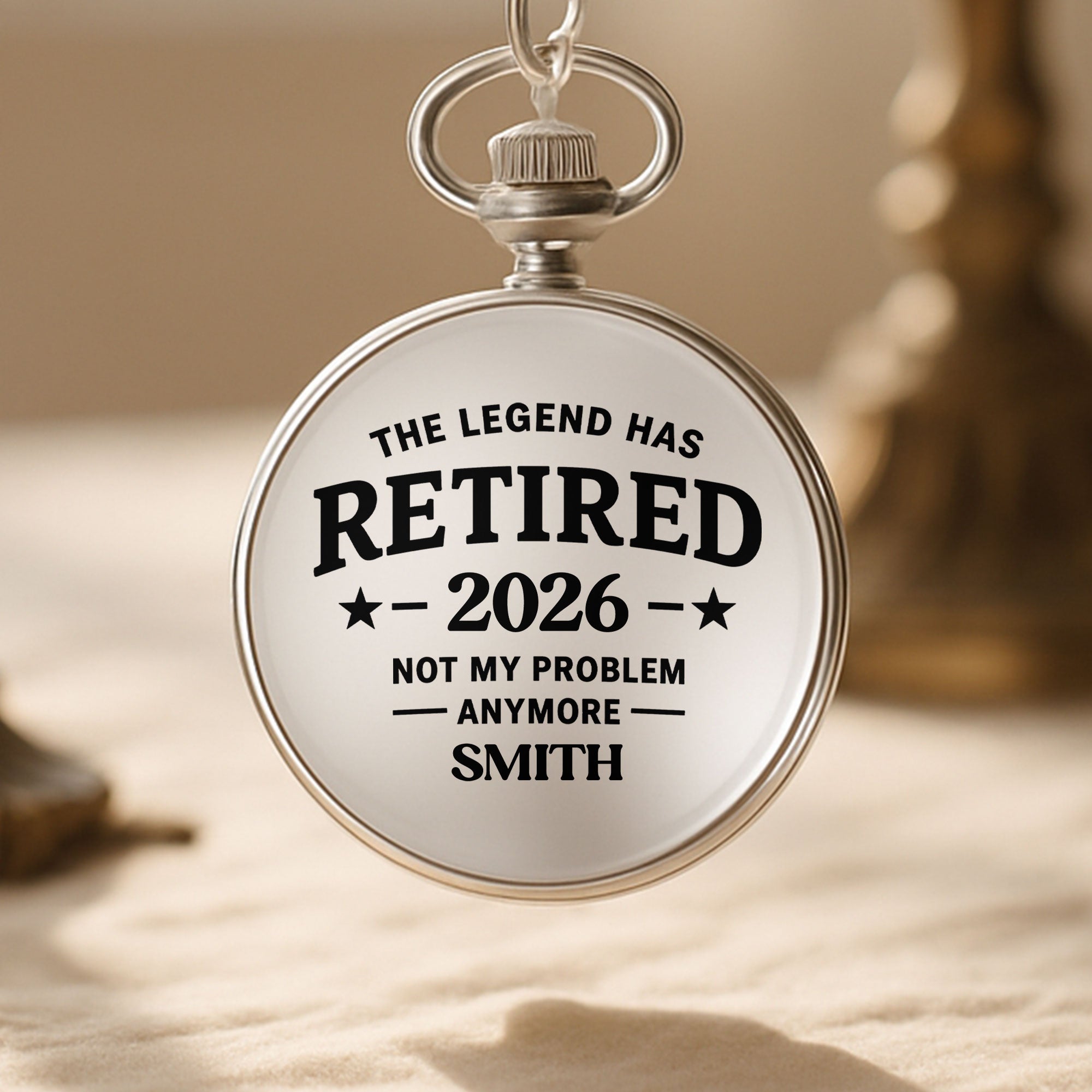 Personalized Silver Pocket Watch with Custom Message Gift for Dad