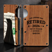Load image into Gallery viewer, Custom Engraved Wooden Card Holder Gift for Dad, Retirement
