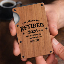 Load image into Gallery viewer, Custom Engraved Wooden Card Holder Gift for Dad, Retirement
