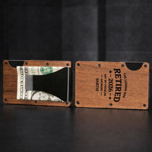 Load image into Gallery viewer, Custom Engraved Wooden Card Holder Gift for Dad, Retirement

