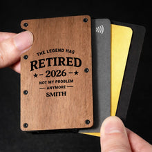 Load image into Gallery viewer, Custom Engraved Wooden Card Holder Gift for Dad, Retirement
