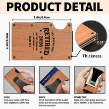 Load image into Gallery viewer, Custom Engraved Wooden Card Holder Gift for Dad, Retirement
