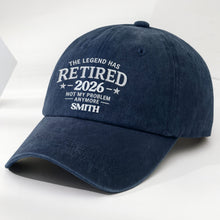 Load image into Gallery viewer, Personalized Washed Cotton Denim Cap Custom Name Gift for Retirement
