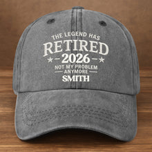 Load image into Gallery viewer, Personalized Washed Cotton Denim Cap Custom Name Gift for Retirement
