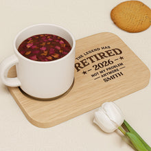 Load image into Gallery viewer, Personalized Engraved Serving Board with Cup Holder Retirement Gift for Him
