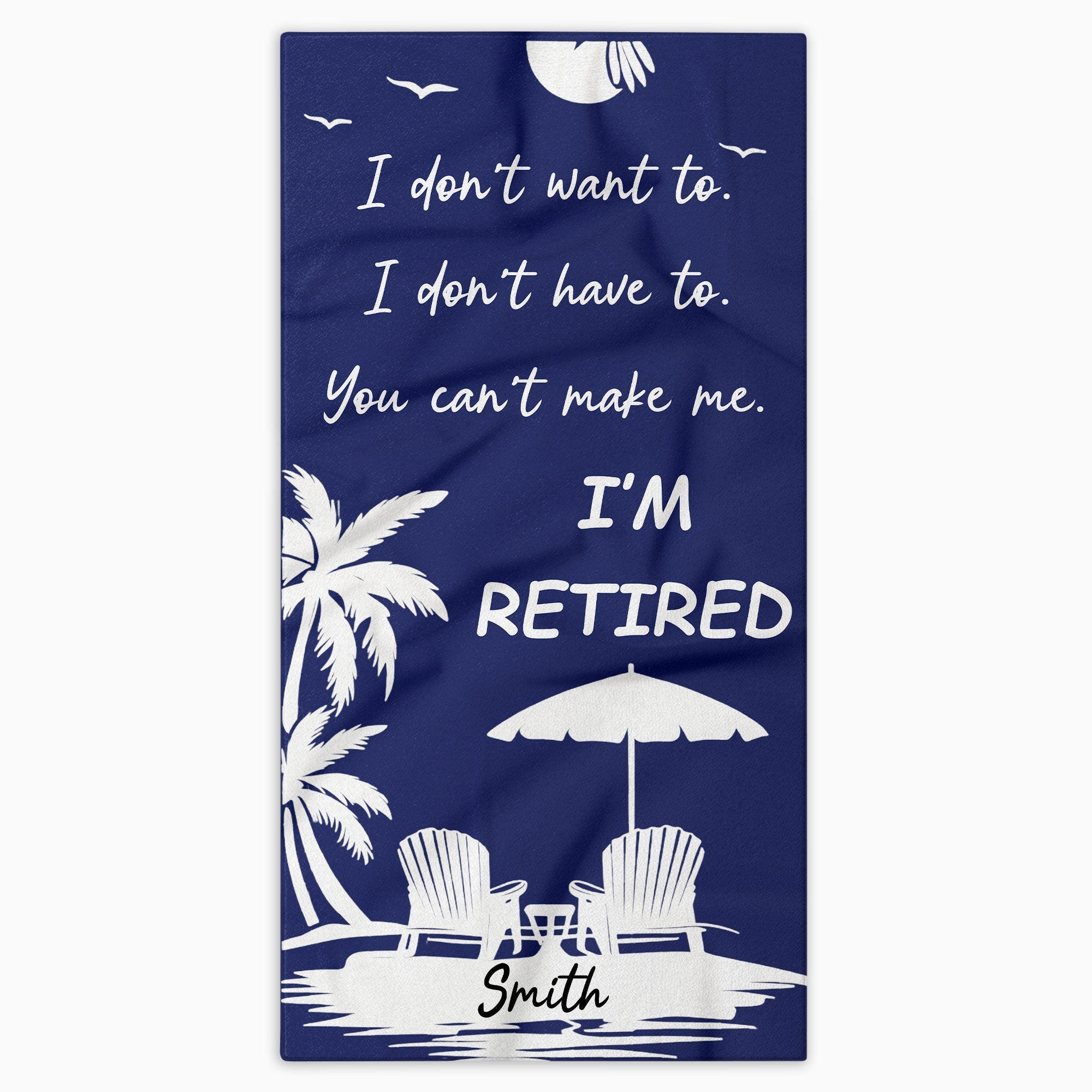 Personalized Microfiber Beach Towel Custom Name Gift for Retirees