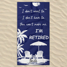 Load image into Gallery viewer, Personalized Microfiber Beach Towel Custom Name Gift for Retirees
