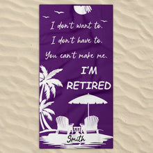 Load image into Gallery viewer, Personalized Microfiber Beach Towel Custom Name Gift for Retirees

