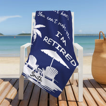 Load image into Gallery viewer, Personalized Microfiber Beach Towel Custom Name Gift for Retirees
