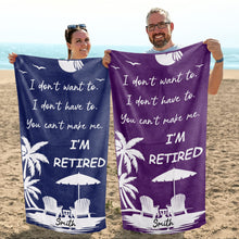 Load image into Gallery viewer, Personalized Microfiber Beach Towel Custom Name Gift for Retirees
