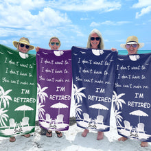 Load image into Gallery viewer, Personalized Microfiber Beach Towel Custom Name Gift for Retirees
