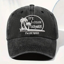 Load image into Gallery viewer, Personalized Washed Denim Cap Custom Name Gift for Retirees
