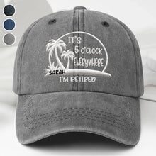 Load image into Gallery viewer, Personalized Washed Denim Cap Custom Name Gift for Retirees

