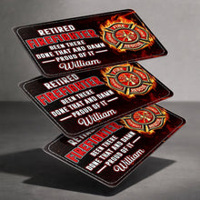 Load image into Gallery viewer, Personalized Aluminum Wallet Card for Retired Firefighter Gift
