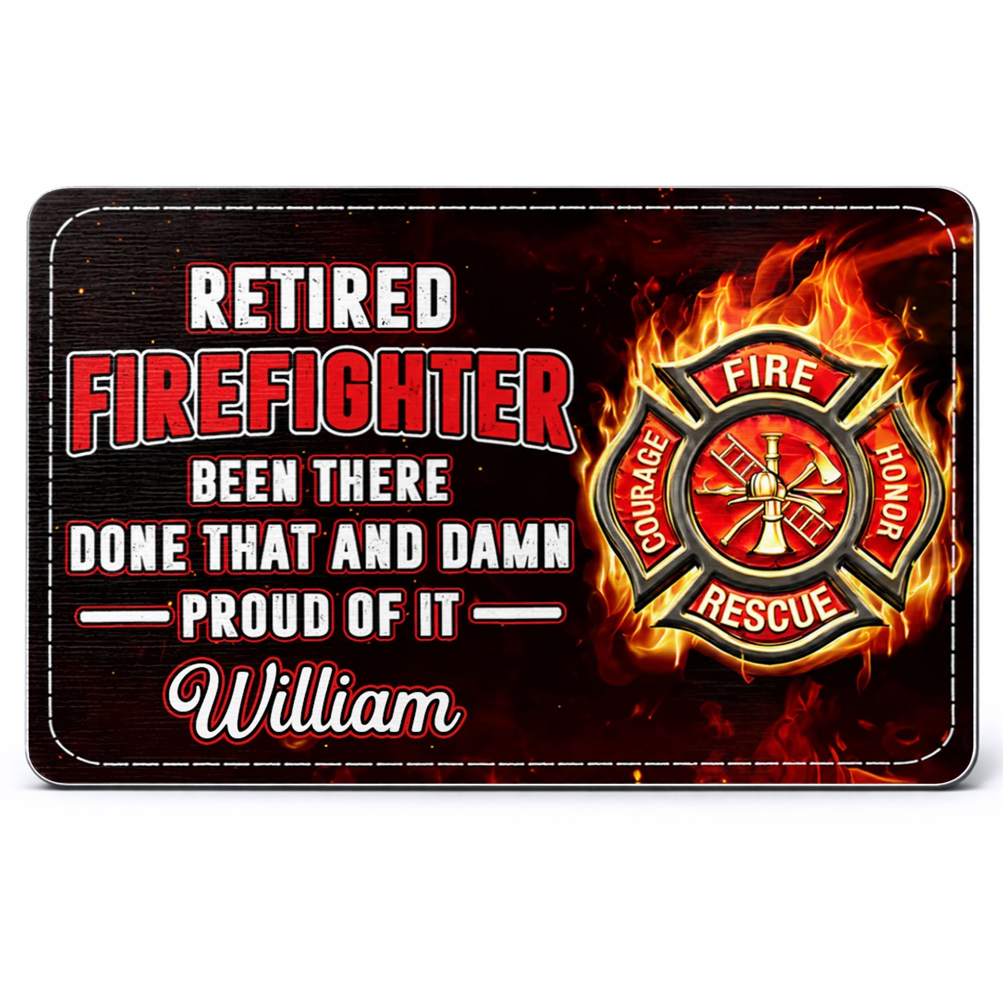 Personalized Aluminum Wallet Card for Retired Firefighter Gift