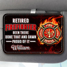 Load image into Gallery viewer, Personalized Car Visor Clip Retired Firefighter Gift Idea
