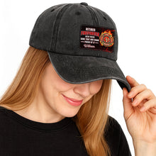 Load image into Gallery viewer, Personalized Washed Denim Cap Custom Name Gift for Retired Firefighter
