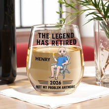 Load image into Gallery viewer, Personalized Stemless Wine Glass Custom Name Gift for Retirement
