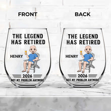 Load image into Gallery viewer, Personalized Stemless Wine Glass Custom Name Gift for Retirement
