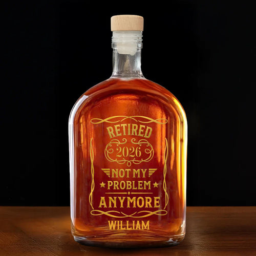 Personalized Whiskey Bottle Custom Name Gift for Dad Retirement