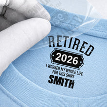 Load image into Gallery viewer, Personalized Retirement T-Shirt Custom Year Gift for Dad
