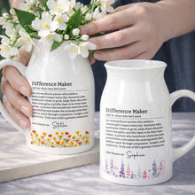 Load image into Gallery viewer, Personalized Ceramic Flower Vase Custom Name Birth Month Flowers Gift for Retirement
