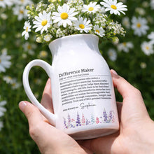 Load image into Gallery viewer, Personalized Ceramic Flower Vase Custom Name Birth Month Flowers Gift for Retirement
