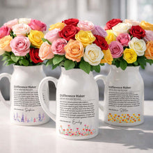 Load image into Gallery viewer, Personalized Ceramic Flower Vase Custom Name Birth Month Flowers Gift for Retirement
