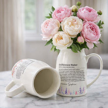 Load image into Gallery viewer, Personalized Ceramic Flower Vase Custom Name Birth Month Flowers Gift for Retirement

