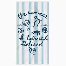 Load image into Gallery viewer, Personalized Beach Towel Custom Name Flip Flops Gift for Retirement
