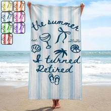 Load image into Gallery viewer, Personalized Beach Towel Custom Name Flip Flops Gift for Retirement
