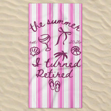 Load image into Gallery viewer, Personalized Beach Towel Custom Name Flip Flops Gift for Retirement
