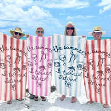 Load image into Gallery viewer, Personalized Beach Towel Custom Name Flip Flops Gift for Retirement
