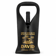 Load image into Gallery viewer, Personalized Leather Wine Bag Custom Name Gift for Retirement
