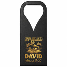 Load image into Gallery viewer, Personalized Leather Wine Bag Custom Name Gift for Retirement
