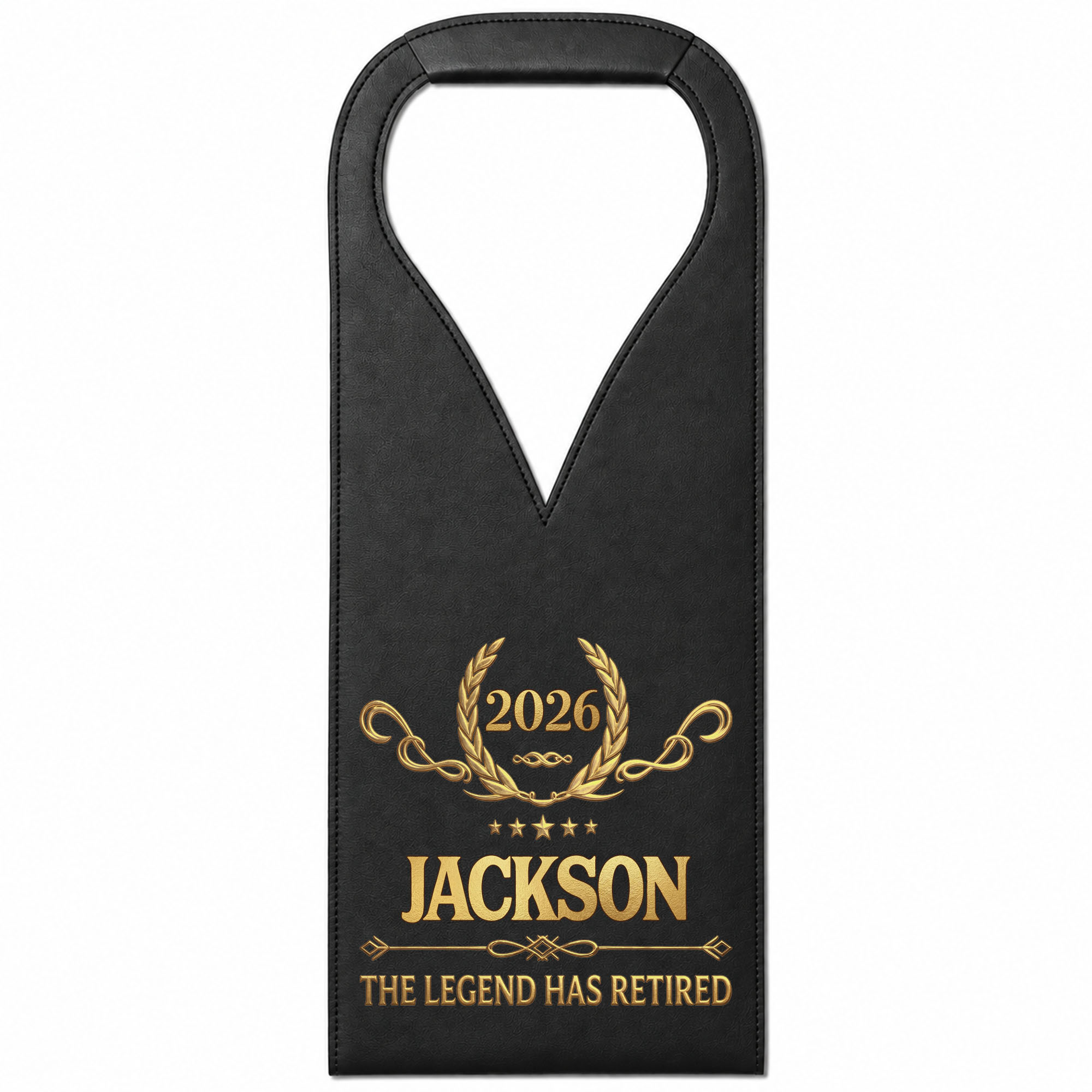 Personalized Leather Wine Bag Custom Name Gift for Retirement