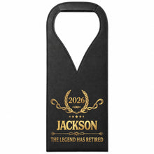 Load image into Gallery viewer, Personalized Leather Wine Bag Custom Name Gift for Retirement
